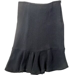 Moschino Cheap and Chic Black Fluted Flared Mermaid Net Texture Flip Skirt USA 6
